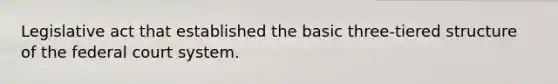 Legislative act that established the basic three-tiered structure of the federal court system.