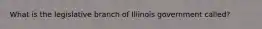 What is the legislative branch of Illinois government called?