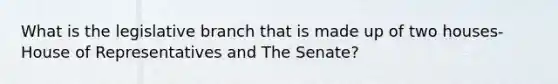 What is the legislative branch that is made up of two houses-House of Representatives and The Senate?