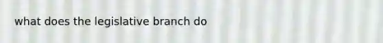 what does the legislative branch do