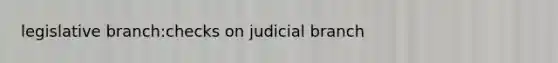 legislative branch:checks on judicial branch