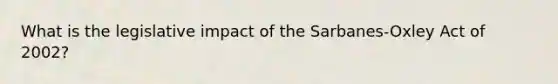 What is the legislative impact of the Sarbanes-Oxley Act of 2002?