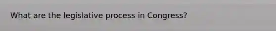 What are the legislative process in Congress?