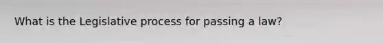 What is the Legislative process for passing a law?