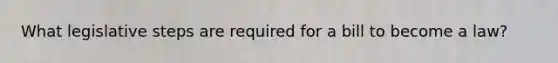 What legislative steps are required for a bill to become a law?