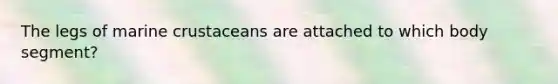 The legs of marine crustaceans are attached to which body segment?