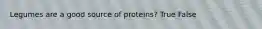 Legumes are a good source of proteins? True False