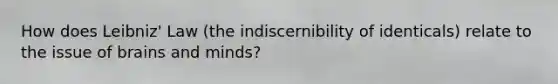 How does Leibniz' Law (the indiscernibility of identicals) relate to the issue of brains and minds?