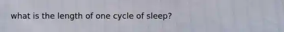 what is the length of one cycle of sleep?