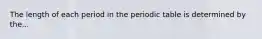 The length of each period in the periodic table is determined by the...