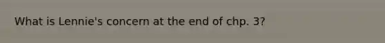 What is Lennie's concern at the end of chp. 3?