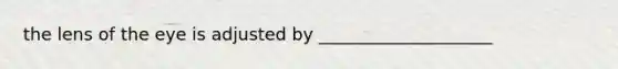 the lens of the eye is adjusted by ____________________