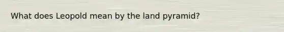 What does Leopold mean by the land pyramid?