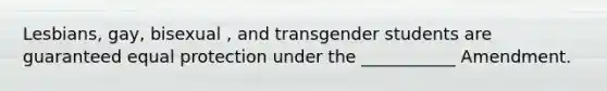 Lesbians, gay, bisexual , and transgender students are guaranteed equal protection under the ___________ Amendment.