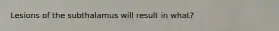 Lesions of the subthalamus will result in what?