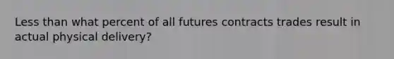 Less than what percent of all futures contracts trades result in actual physical delivery?