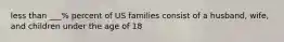 less than ___% percent of US families consist of a husband, wife, and children under the age of 18