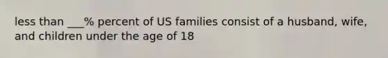 less than ___% percent of US families consist of a husband, wife, and children under the age of 18