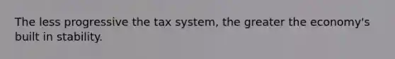 The less progressive the tax system, the greater the economy's built in stability.