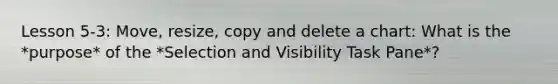 Lesson 5-3: Move, resize, copy and delete a chart: What is the *purpose* of the *Selection and Visibility Task Pane*?