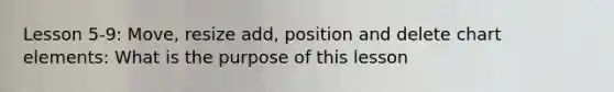 Lesson 5-9: Move, resize add, position and delete chart elements: What is the purpose of this lesson
