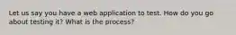 Let us say you have a web application to test. How do you go about testing it? What is the process?