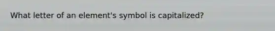 What letter of an element's symbol is capitalized?