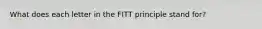 What does each letter in the FITT principle stand for?