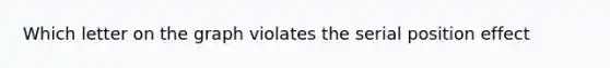 Which letter on the graph violates the serial position effect