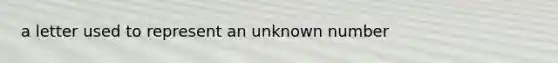 a letter used to represent an unknown number