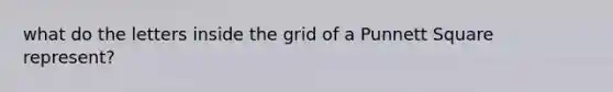 what do the letters inside the grid of a Punnett Square represent?