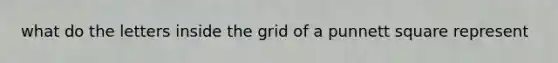 what do the letters inside the grid of a punnett square represent