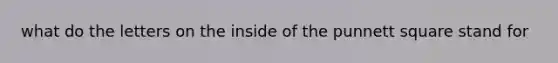 what do the letters on the inside of the punnett square stand for