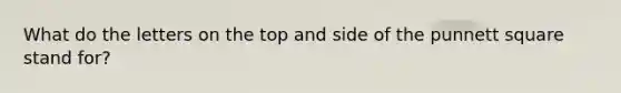 What do the letters on the top and side of the punnett square stand for?