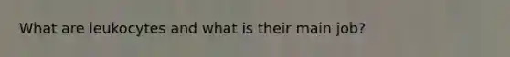 What are leukocytes and what is their main job?