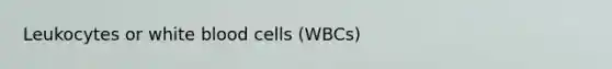 Leukocytes or white blood cells (WBCs)