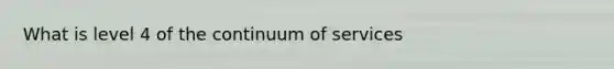 What is level 4 of the continuum of services