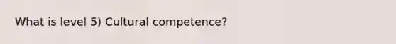 What is level 5) Cultural competence?