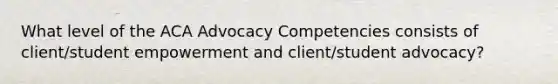 What level of the ACA Advocacy Competencies consists of client/student empowerment and client/student advocacy?