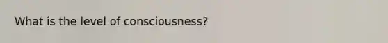 What is the level of consciousness?