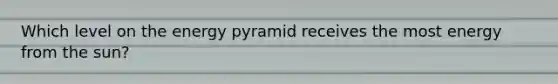 Which level on the energy pyramid receives the most energy from the sun?