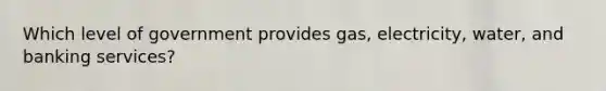 Which level of government provides gas, electricity, water, and banking services?