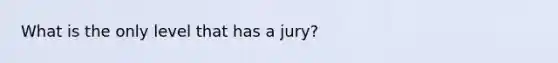 What is the only level that has a jury?