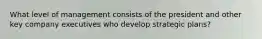 What level of management consists of the president and other key company executives who develop strategic plans?