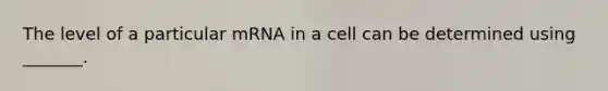 The level of a particular mRNA in a cell can be determined using _______.