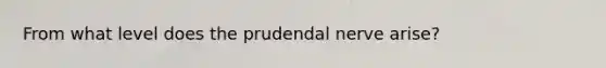 From what level does the prudendal nerve arise?