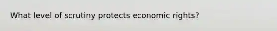 What level of scrutiny protects economic rights?