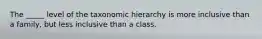 The _____ level of the taxonomic hierarchy is more inclusive than a family, but less inclusive than a class.