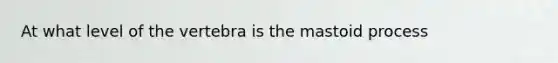 At what level of the vertebra is the mastoid process