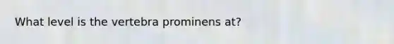 What level is the vertebra prominens at?